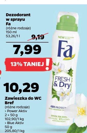 Netto Dezodorant green tea Fa Fresh & Dry oferta