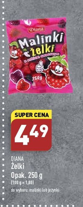 ALDI Żelki malinki Diana oferta