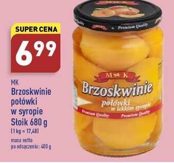 ALDI Brzoskwinie połówki w lekkim syropie M&K oferta