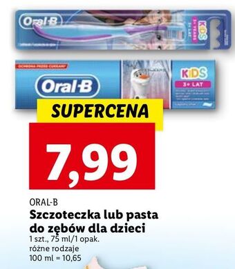 Lidl Pasta do zębów frozen Oral-B Kids oferta
