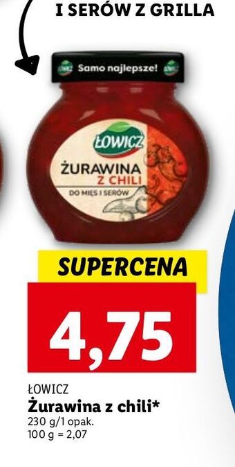 Lidl Żurawina do mięs i serów z chili Łowicz oferta