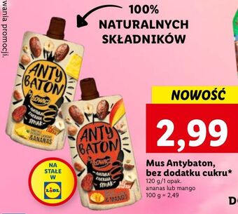 Lidl Mus daktyle orzechy laskowe ananas Łowicz Anty Baton oferta