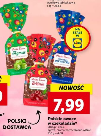 Lidl Czarna porzeczka w czekoladzie Polskie Owoce oferta