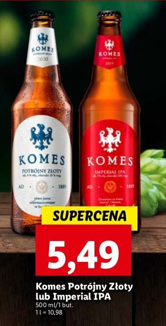 Lidl Piwo Komes Potrójny Złoty oferta