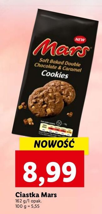 Lidl Ciastka z czekoladą i karmelem Mars oferta