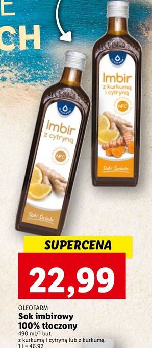 Lidl Sok imbir z cytryną Oleofarm oferta