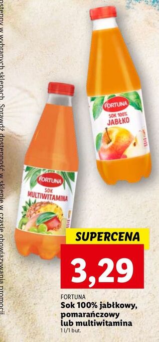 Lidl Sok 100% jabłkowy Fortuna oferta