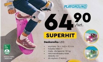 Biedronka Deskorolka plastikowa z kółkami led Playground oferta