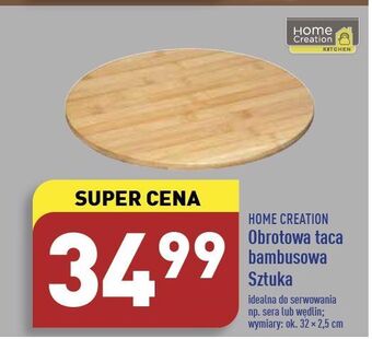 ALDI Taca obrotowa bambusowa 32 x 2.5 cm Home Creation oferta
