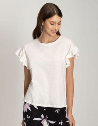 Takko Fashion Dział damski t-shirt - rękawy wolantowe oferta