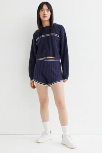 H&M Szorty z dzianiny w prążki oferta