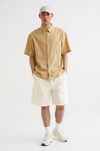 H&M Bawełniane szorty relaxed fit oferta