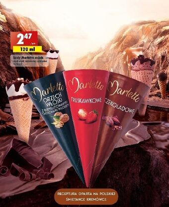 Biedronka Lody truskawkowe Marletto oferta