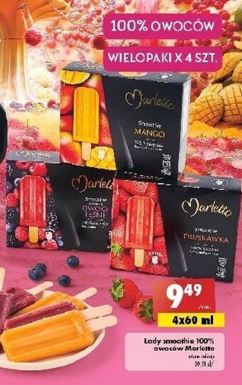 Biedronka Lody truskawkowe smoothie Marletto oferta
