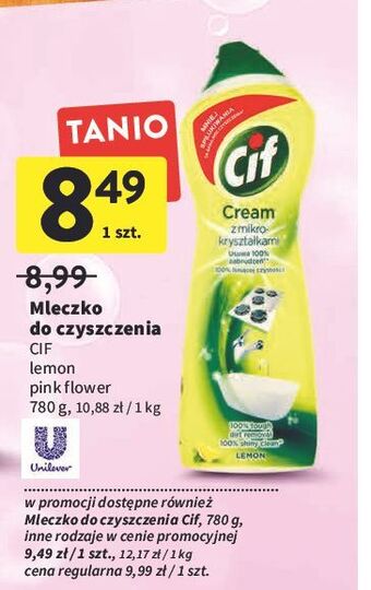 Intermarche Mleczko do czyszczenia z mikrokryształkami pink flowers Cif Cream oferta