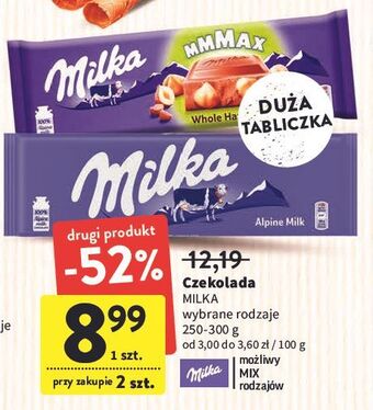 Intermarche Czekolada Milka Alpenmilch oferta
