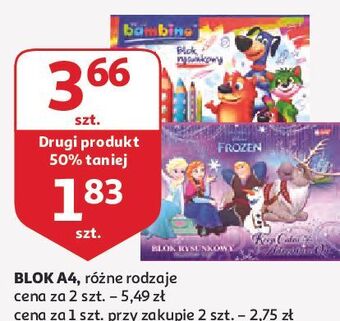 Auchan Blok rysunkowy a4 20 kartek Moje Bambino oferta