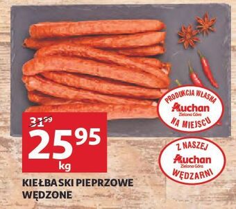 Auchan Kiełbaski pieprzowe wędzone oferta