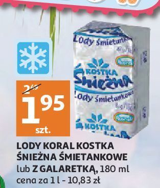 Auchan Lód śmietankowy z galaretką Koral Kostka Śnieżna oferta