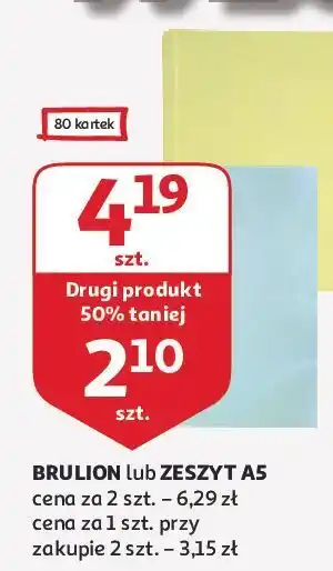 Auchan Zeszyt a5/80 kartek oferta