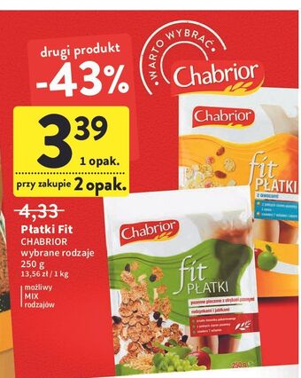 Intermarche Płatki fit z owocami Chabrior oferta