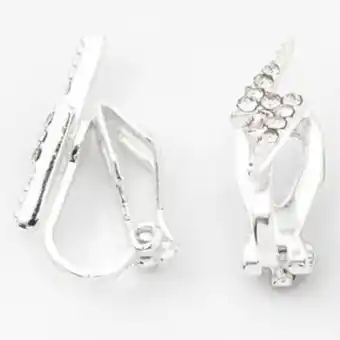 Claire's Silver crystal lightning bolt clip on stud earrings oferta