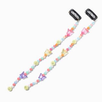 Claire's Happy face & butterfly faux hair beads (2 pack) oferta