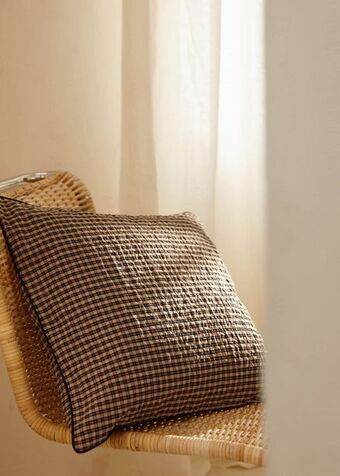 MANGO Poszewka na poduszkę bawełniana w kratkę 50x50cm oferta