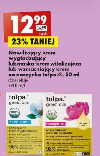 Biedronka Krem do twarzy nawilżająco-wygładzający Tołpa Green Oils oferta