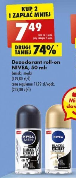 Biedronka Antyperspirant original Nivea Men Invisible Black & White oferta