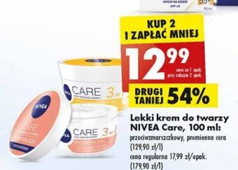 Biedronka Krem do twarzy lekki przeciwzmarszczkowy Nivea Creme Care oferta