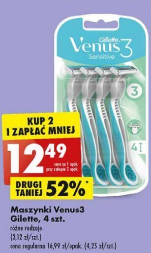 Biedronka Maszynki do golenia Gillette Venus 3 Sensitive oferta