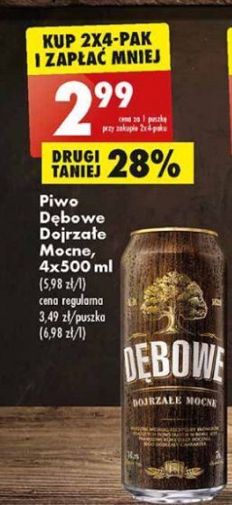 Biedronka Piwo Dębowe Dojrzałe Mocne oferta