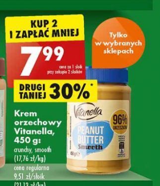 Biedronka Masło orzechowe kremowe Vitanella oferta