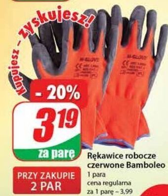 Dino Rękawice robocze bamboleo czerwone Ogrifox oferta