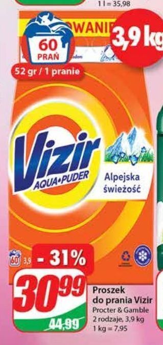 Dino Proszek do prania alpejska świeżość Vizir Aqua Puder oferta