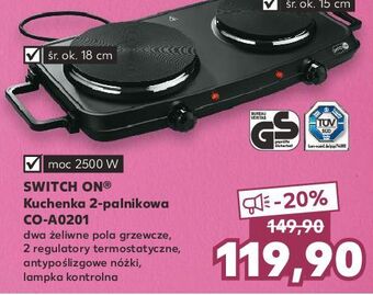 Kaufland Kuchenka gazowa 2 - palnikowa co a0201 Switch On oferta