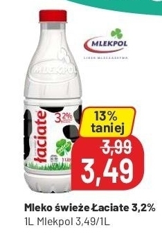 Społem Łaciate Mleko świeże 3,2 % 1 l oferta
