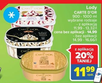 Carrefour Lody salted caramel Algida Carte D'or Les Classiques oferta