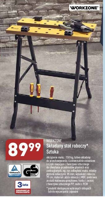 ALDI Stół roboczy składany Workzone oferta