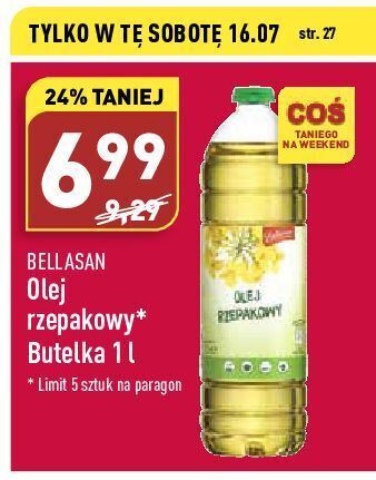 ALDI Olej rzepakowy Bellasan oferta