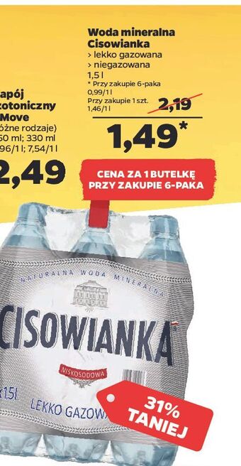 Netto Woda lekko gazowana Cisowianka oferta