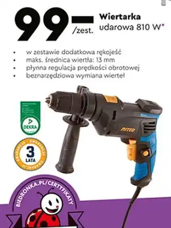 Biedronka Wiertarka udarowa 810 w Niteo Tools oferta