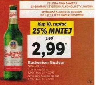 Lidl Budweiser Budvar 500 ml oferta