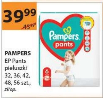Drogerie Laboo Pampers Pants Pieluchomajtki, rozmiar 6, 36 sztuk, 14kg-19kg oferta