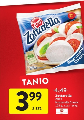 Intermarche Zott Zottarella Ser Mozzarella Classic 125 g oferta