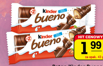 Gram Market Kinder Bueno Wafel w mlecznej czekoladzie wypełniony mleczno-orzechowym nadzieniem 43 g (2 sztuki) oferta