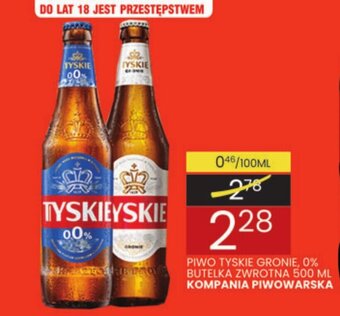 Wafelek Piwo Tyskie Gronie, 0% 500ml oferta