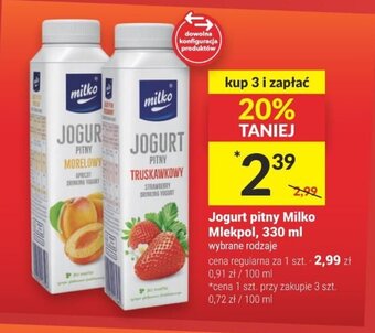 Twój Market Jogurt pitny Milko Mlekpol 330 ml oferta