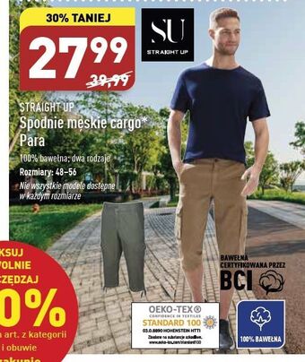 ALDI Spodnie męskie cargo rozm. 48-56 Straight Up oferta